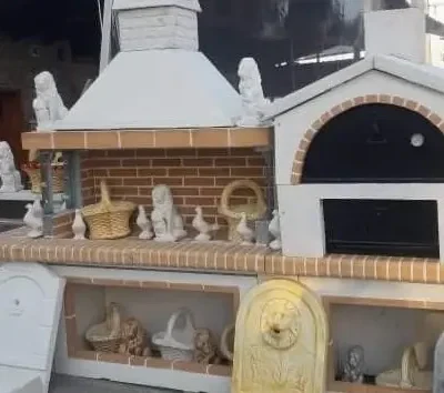 ΣΕΤ Ψησταριά, Νεροχύτης & Κυκλοθερμικός Φούρνος με κίτρινο πυρότουβλα