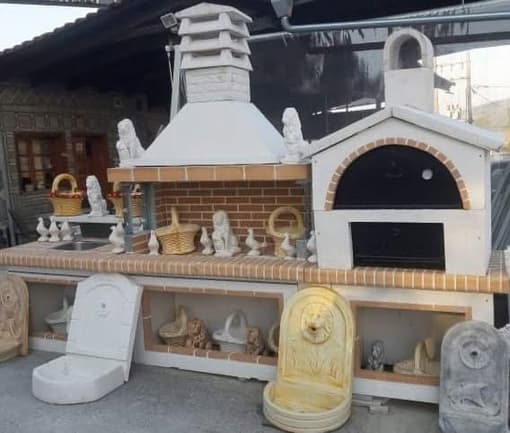 ΣΕΤ Ψησταριά, Νεροχύτης & Κυκλοθερμικός Φούρνος με κίτρινο πυρότουβλα - Image 2